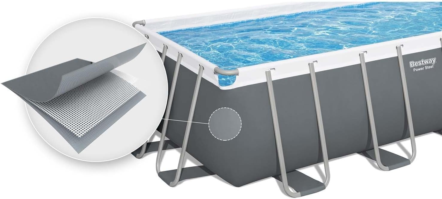 Bestway – Power Steel aufstellpool rechteckiger (282 × 196 × 84 cm)