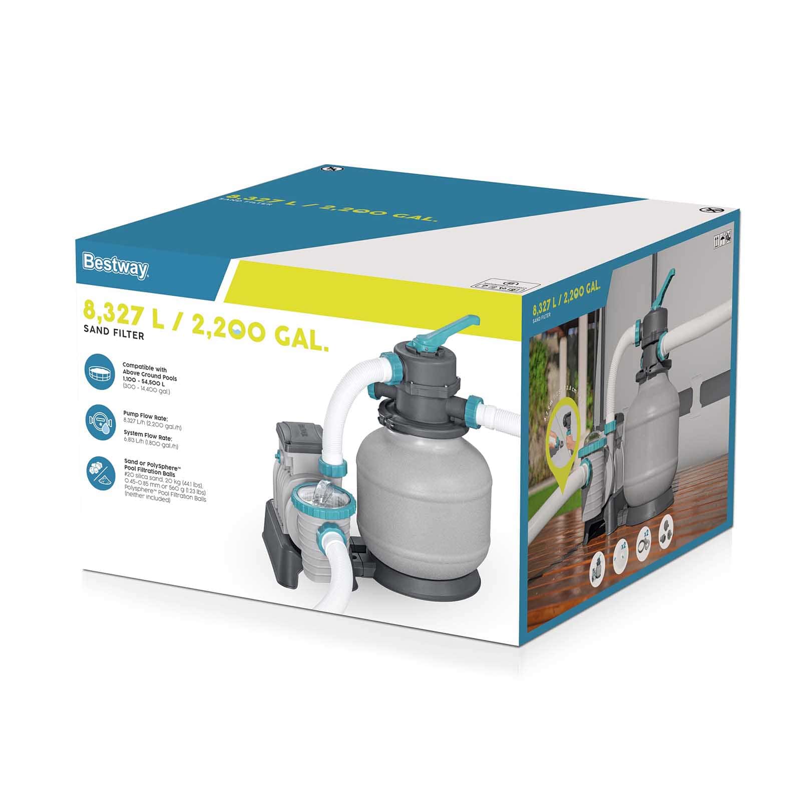Bestway – Flowclear Sandreiniger 8.327 L/h für oberirdische Pools