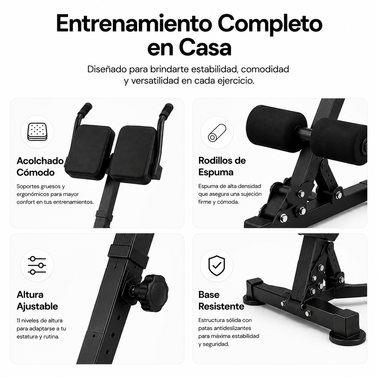 Banco de Hiperextensiones Ajustable Multifunción Cabra Romana