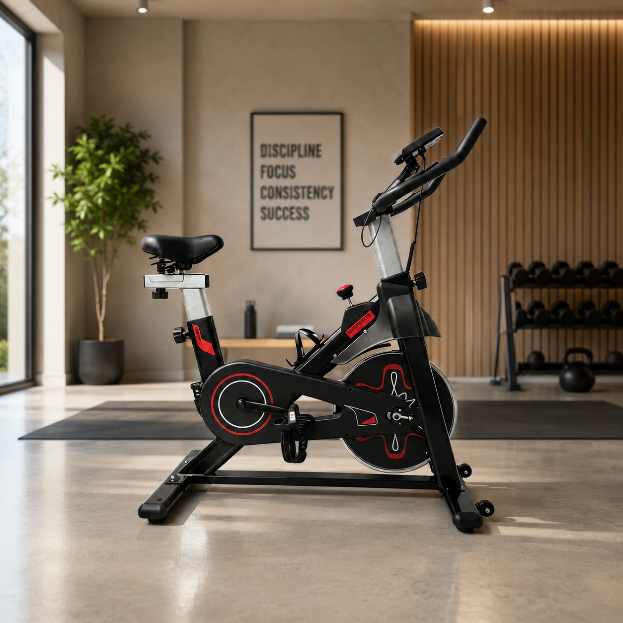 Bicicleta Estática de Spinning com Resistência Ajustável e Ecrã LCD