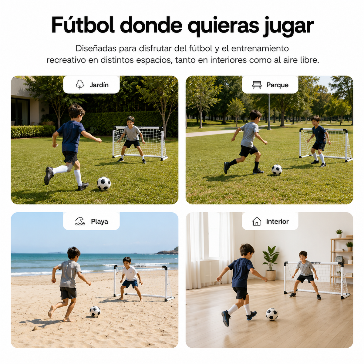 Portería De Fútbol Plegable Con Red Resistente Y Bolsa De Transporte