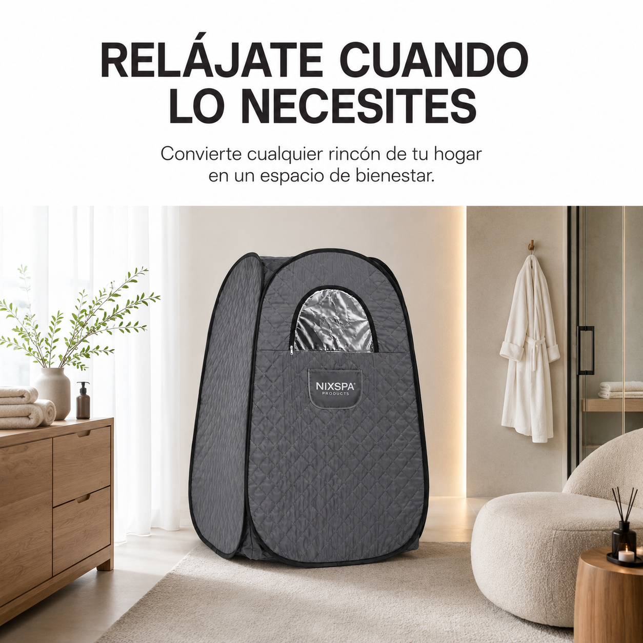 Sauna portable à vapeur avec cabine pliante et générateur indépendant
