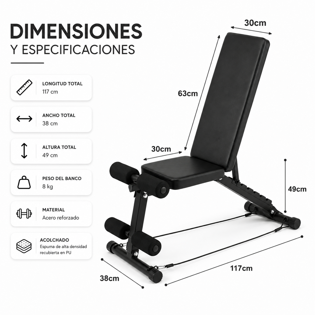 Banc de Musculation Pliable 120 Kg