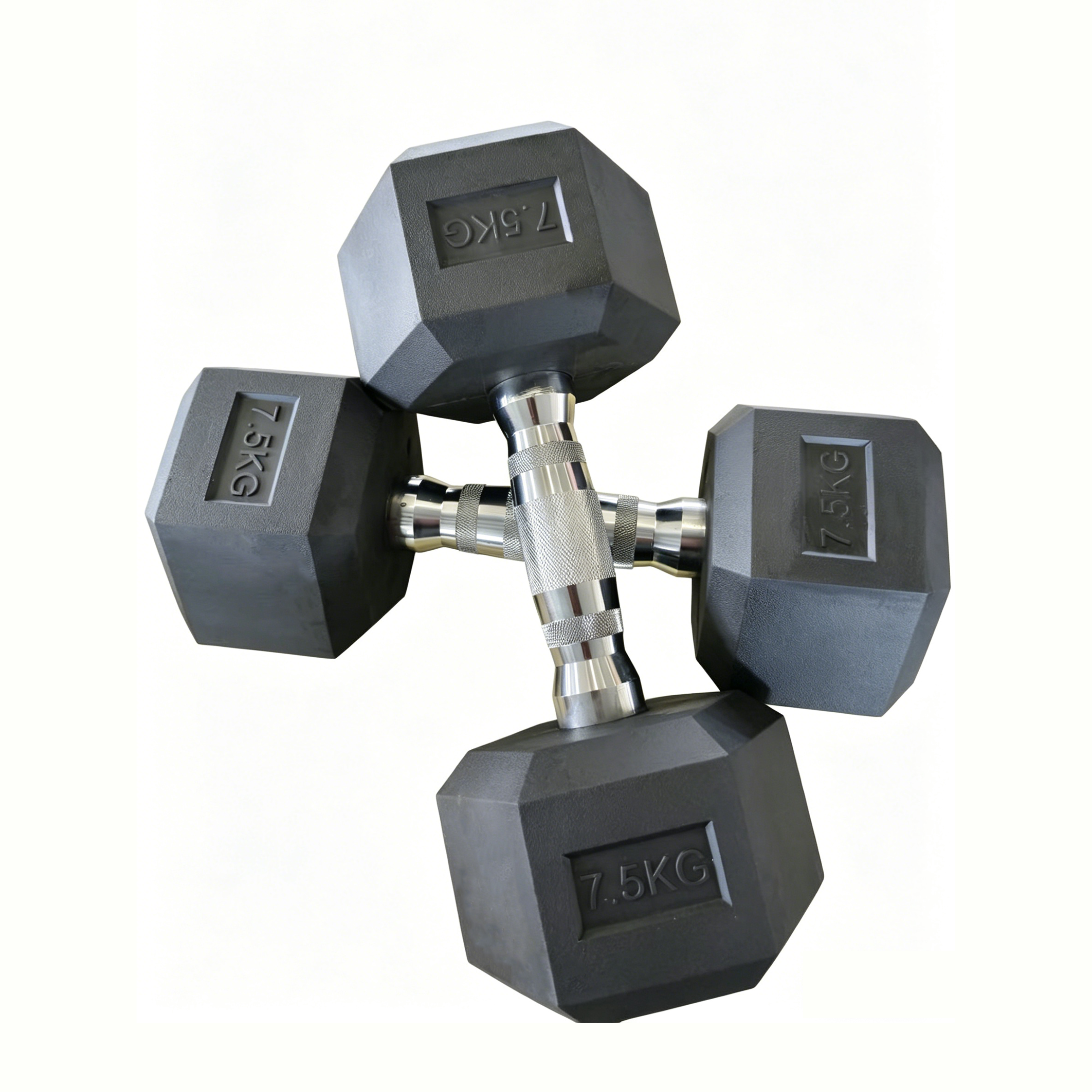 Pack de 2 Mancuernas Hexagonales 7,5 Kg Agarre Antideslizante