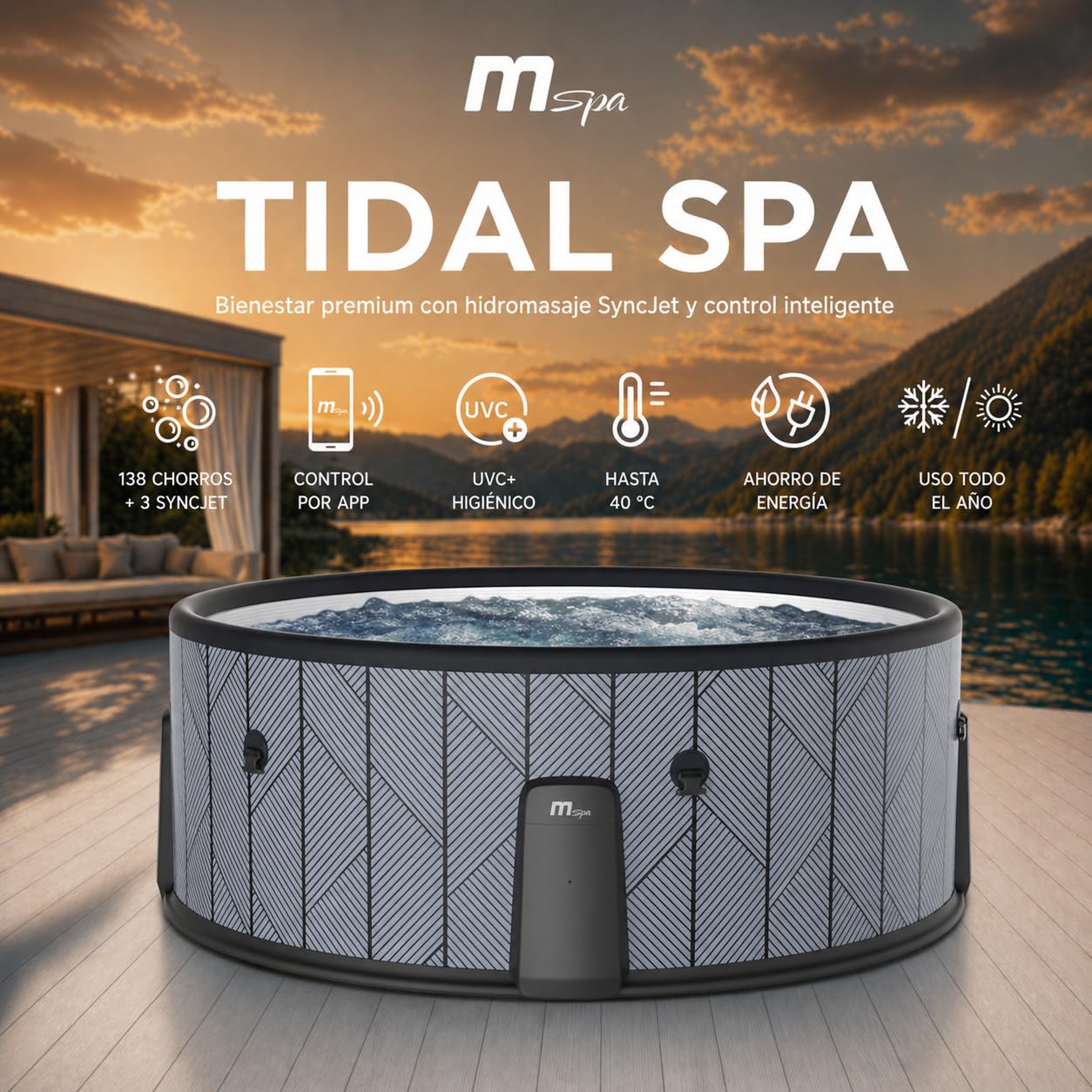 MSpa Spa gonfiabile semirigida circolare Tidal 4–6 persone