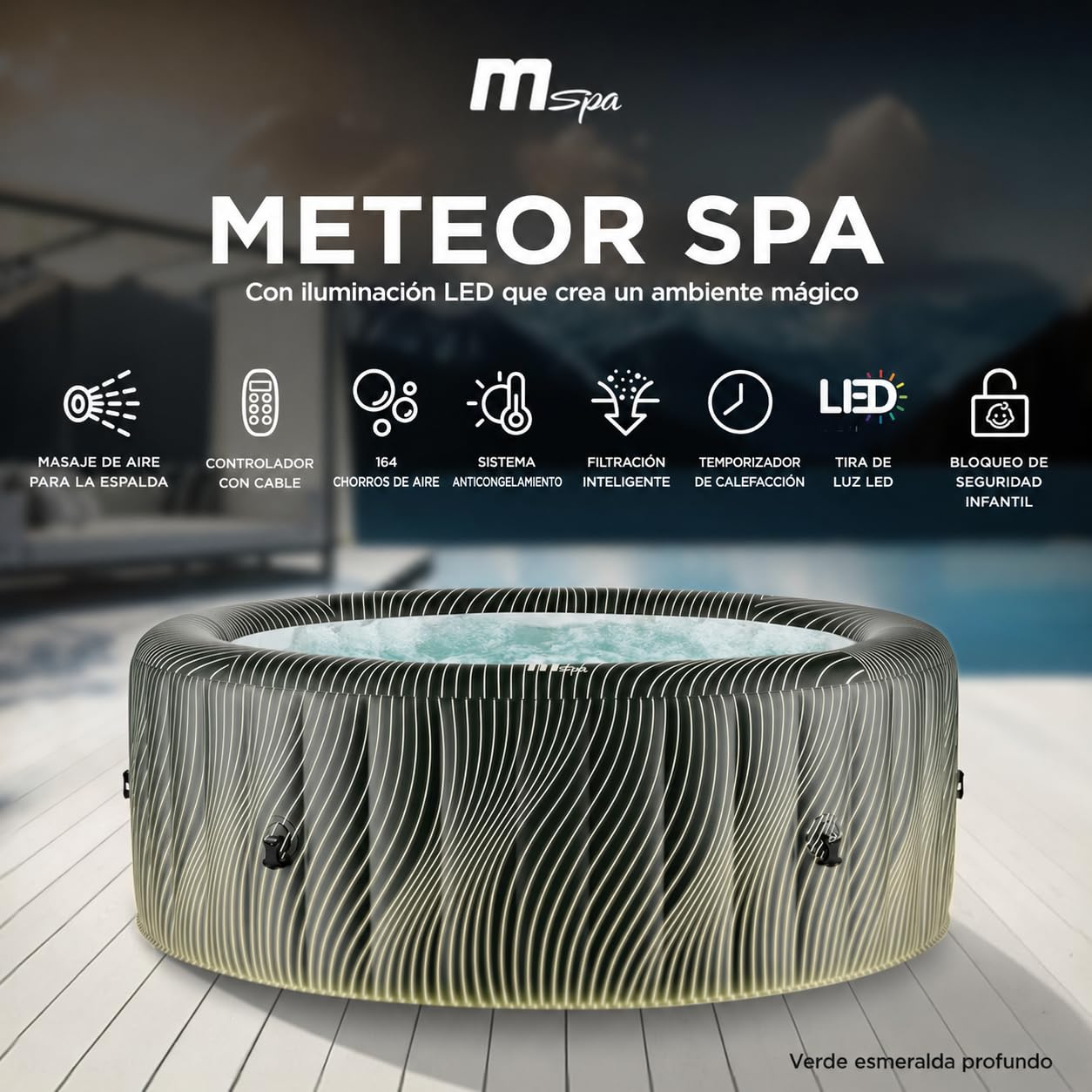 MSpa – Vasca idromassaggio gonfiabile circolare Meteor 4–6 persone