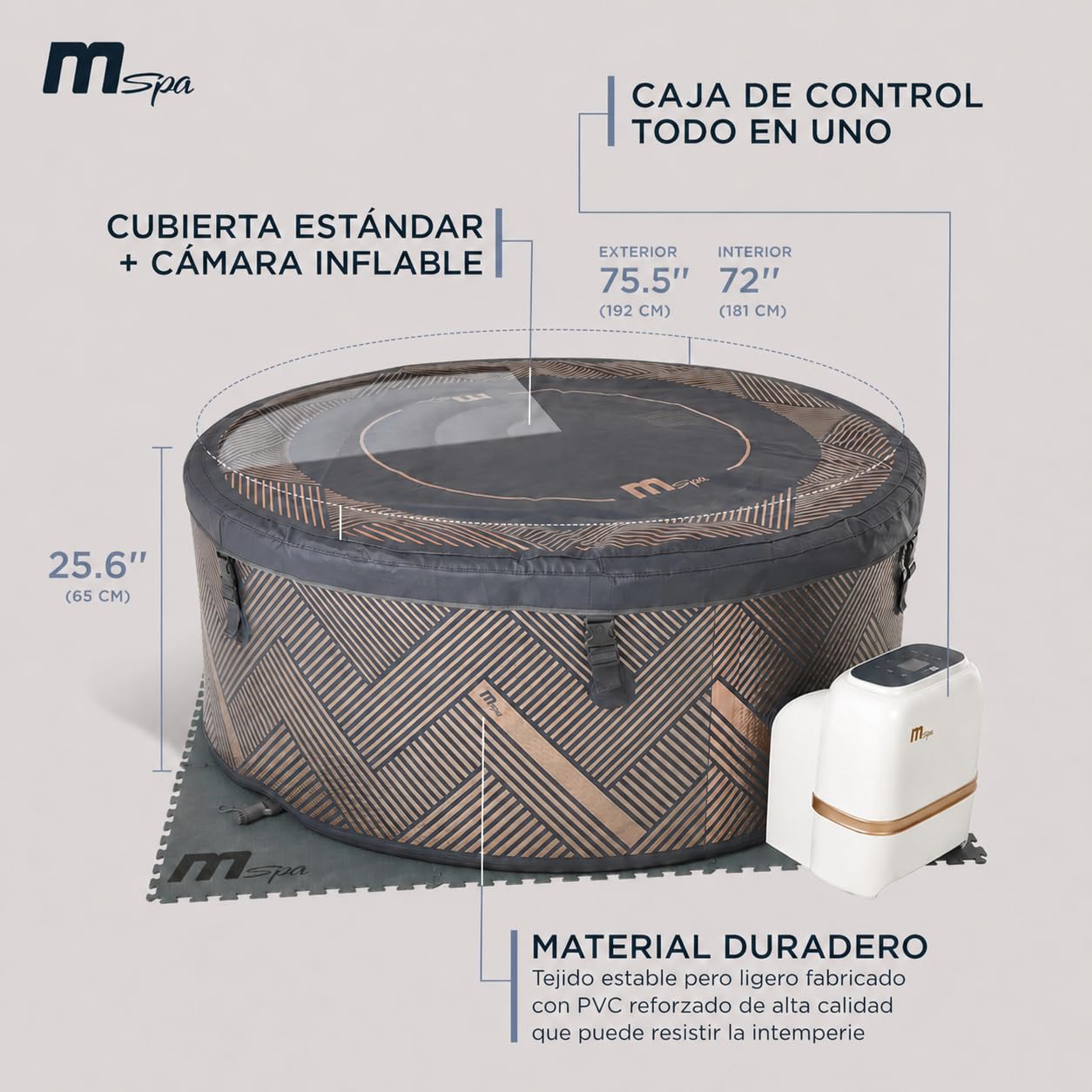 MSpa - Spa insuflável semirrígido circular Mono-Eco 6-8 pessoas