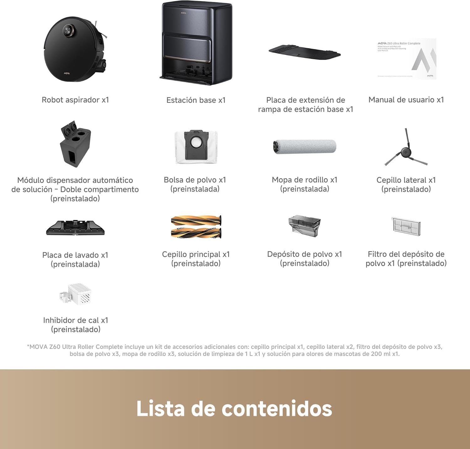 Mova – Z60 Ultra Roller Robô Aspirador Completo