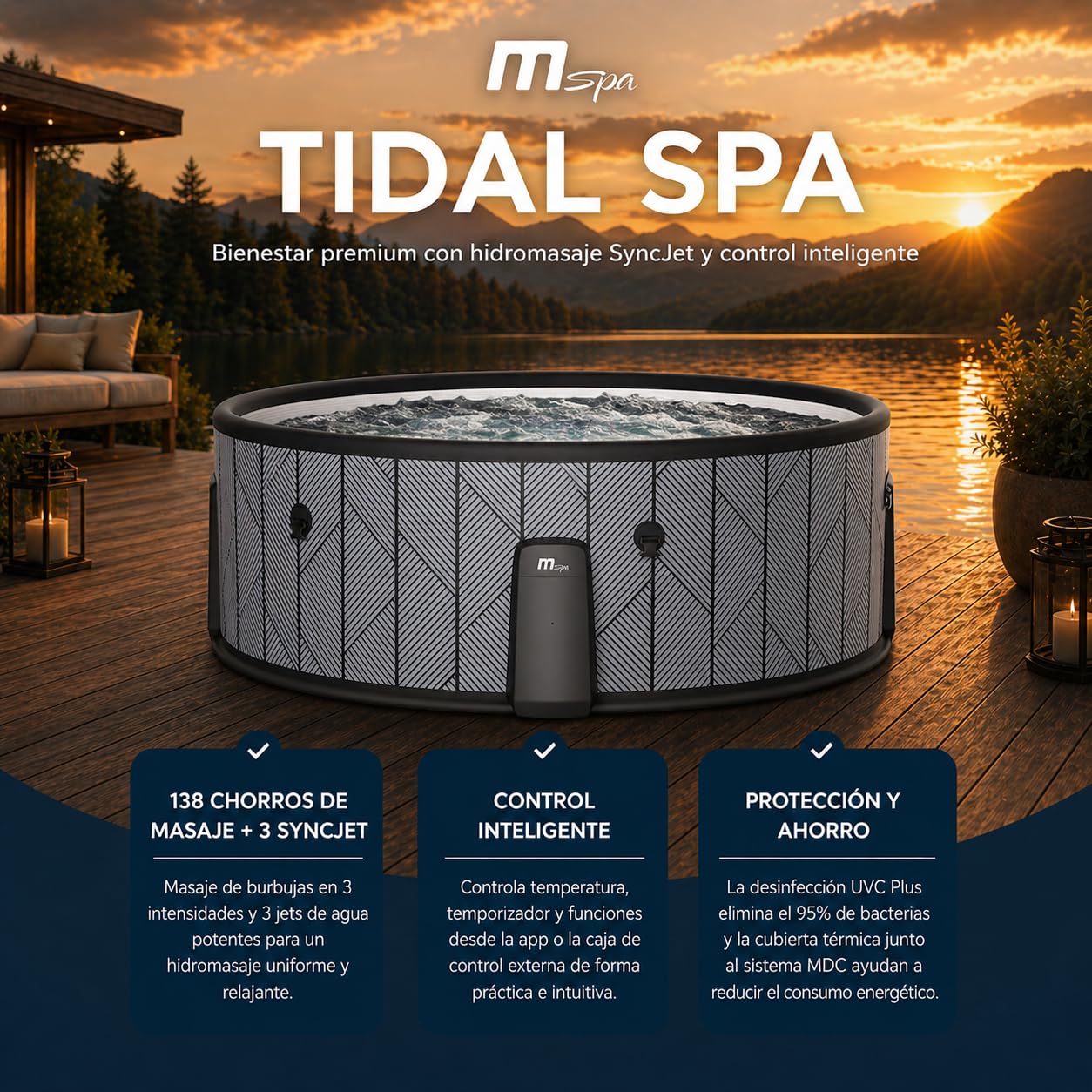 MSpa Spa gonfiabile semirigida circolare Tidal 4–6 persone