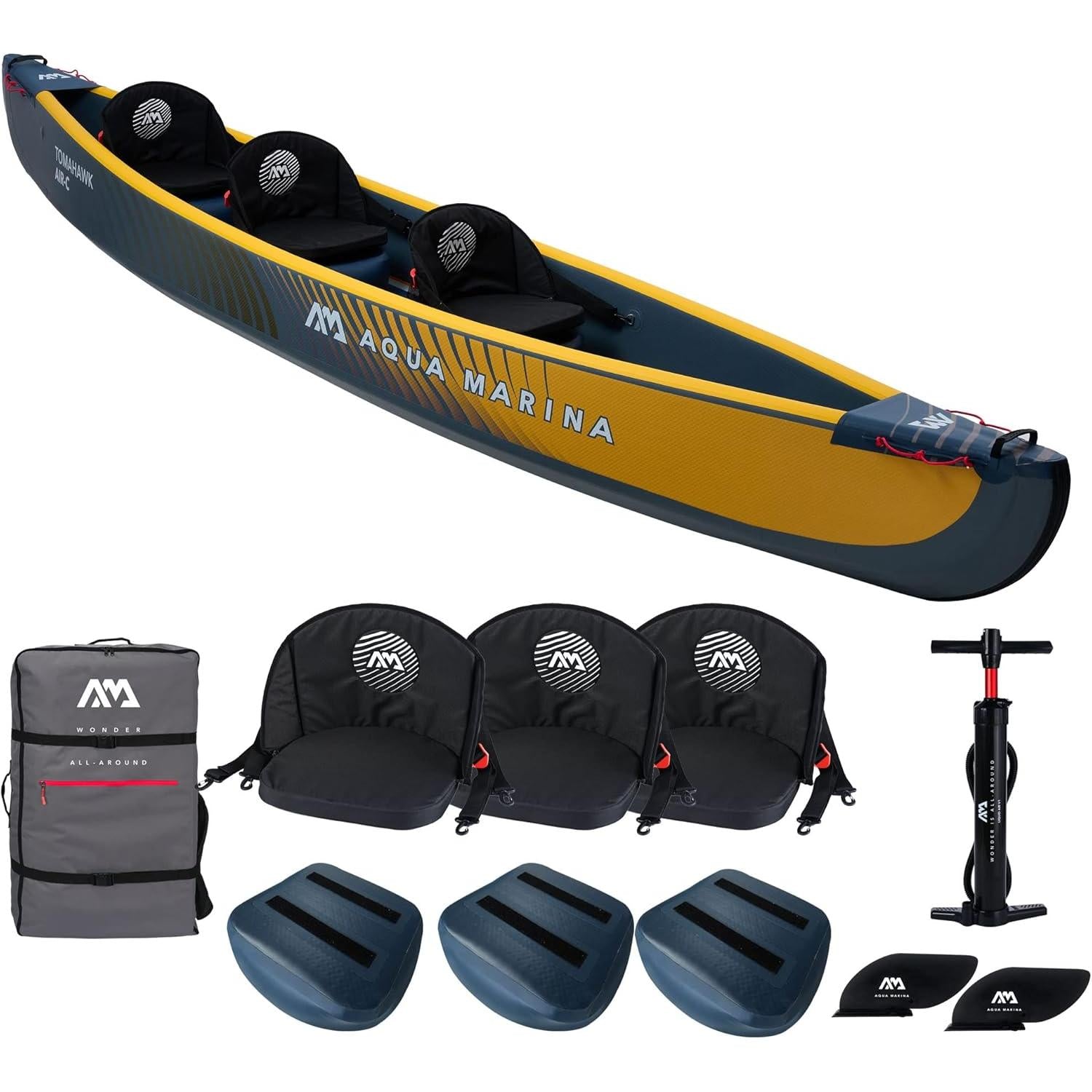 Aqua Marina - Tomahawk AIR-C 15'8" AIR-C opblaasbare kajak voor 3 personen, drop-stitch