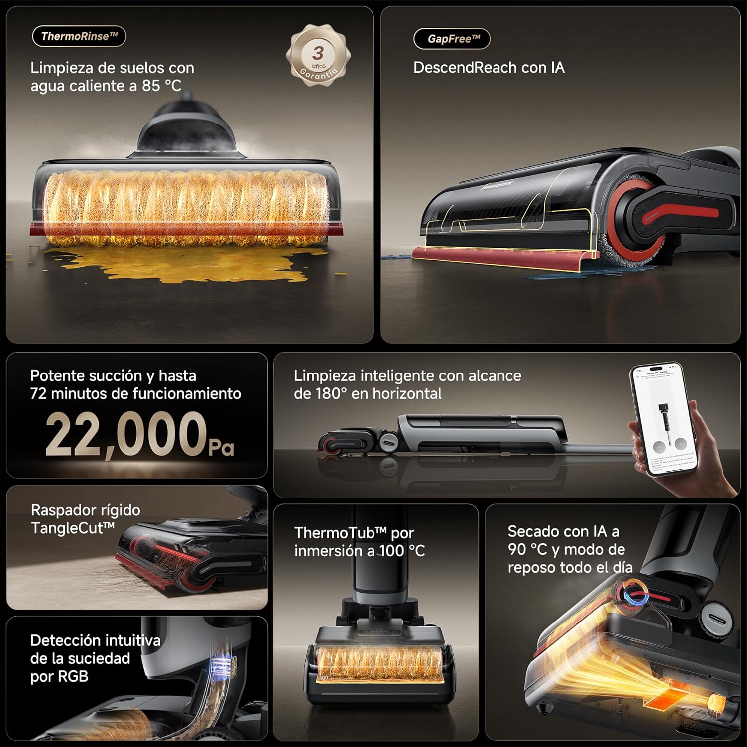 Dreame – Aspirateur à sec et humide H15 Pro Heat