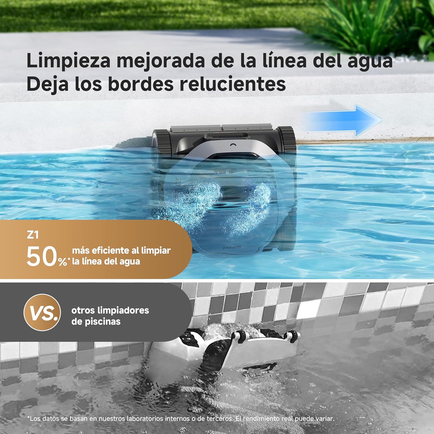 Dreame – Robot nettoyeur de piscine Z1 à batterie sans câble