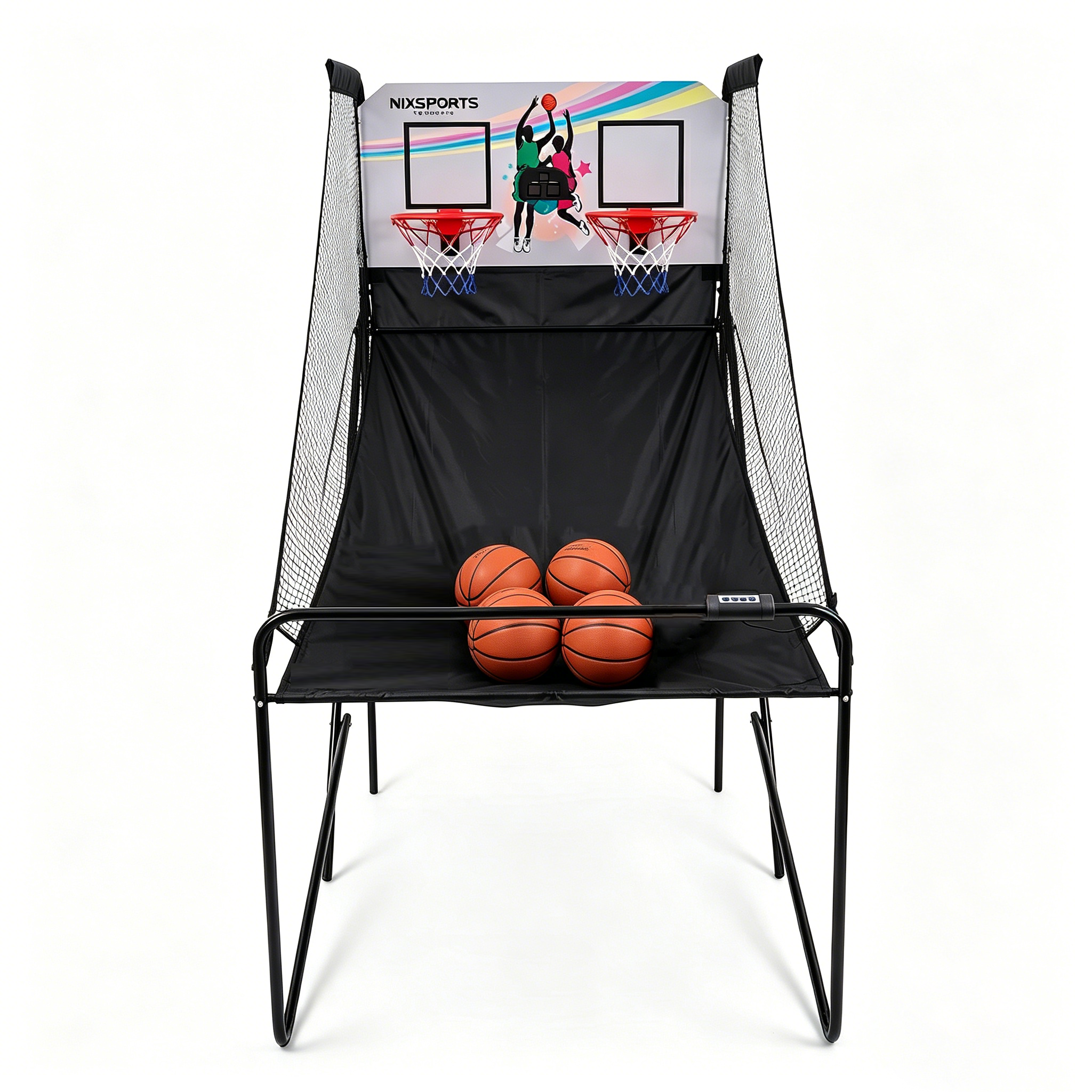 Canasta Doble Arcade Infantil Plegable con Marcador Electrónico