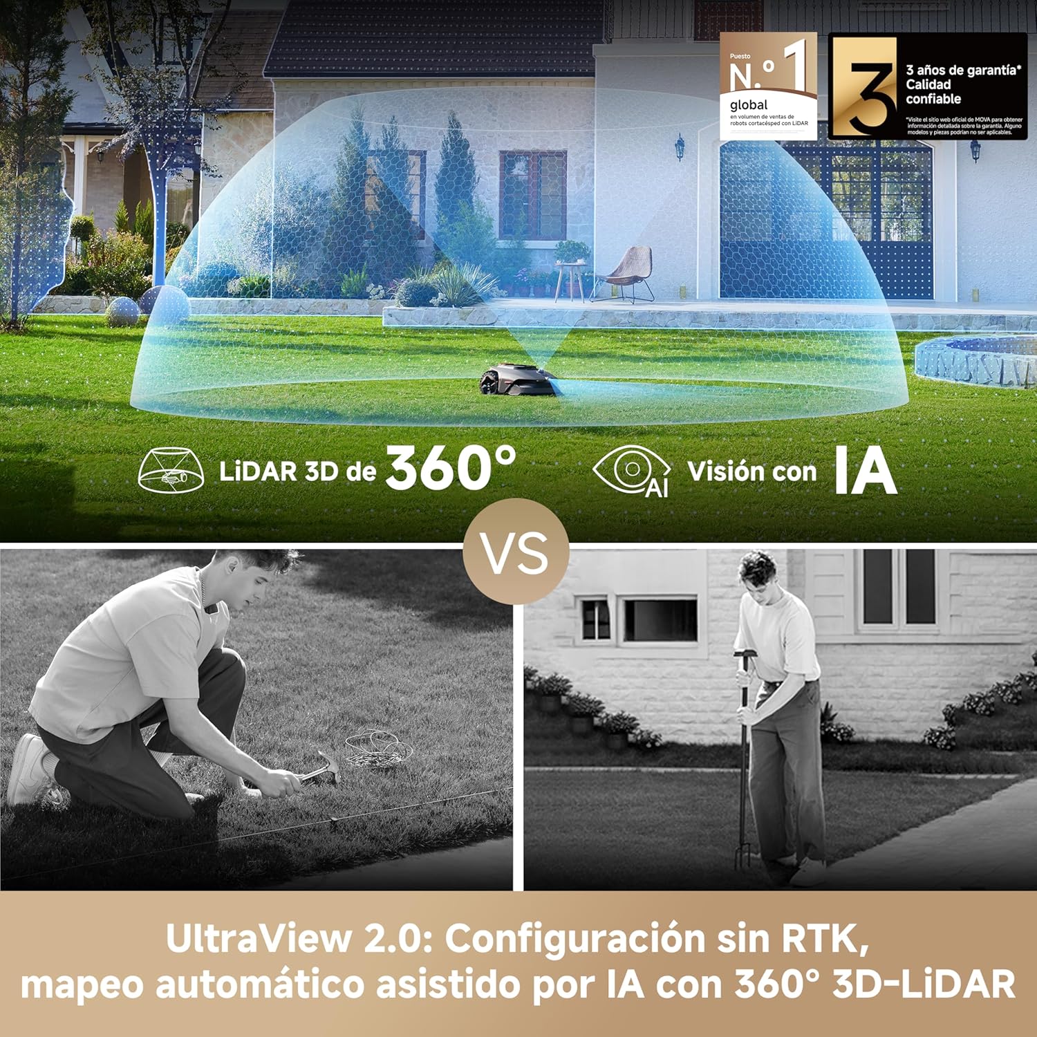 Mova – LiDAX Ultra 1000 robot tagliaerba senza filo perimetrale