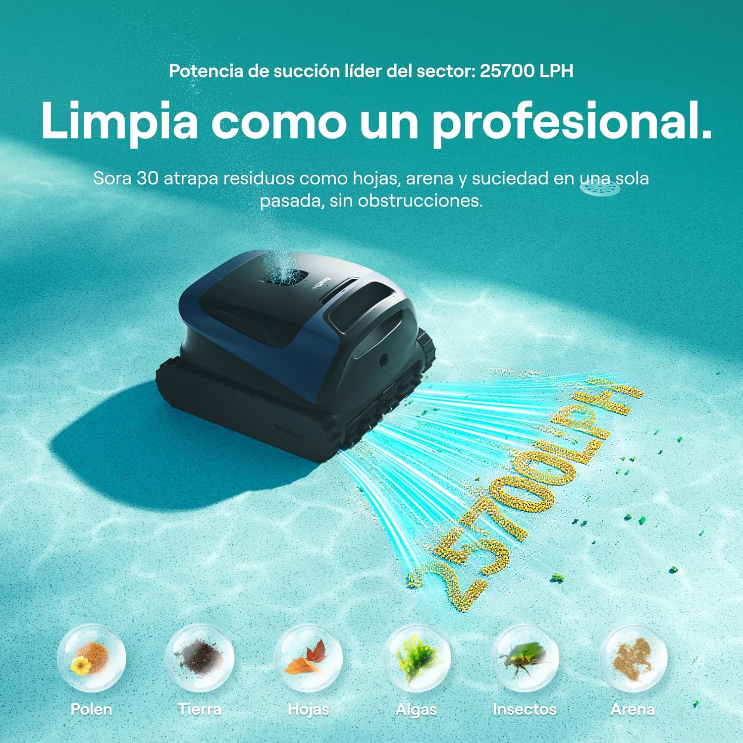 Beatbot Sora P3 Robô limpa-fundos sem fio para piscina