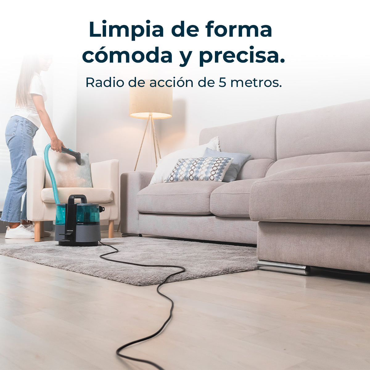Cecotec Conga 4000 Aspirapolvere Carpet Clean XL Advance 600 W Raggio d'Azione 5 m 3 in 1