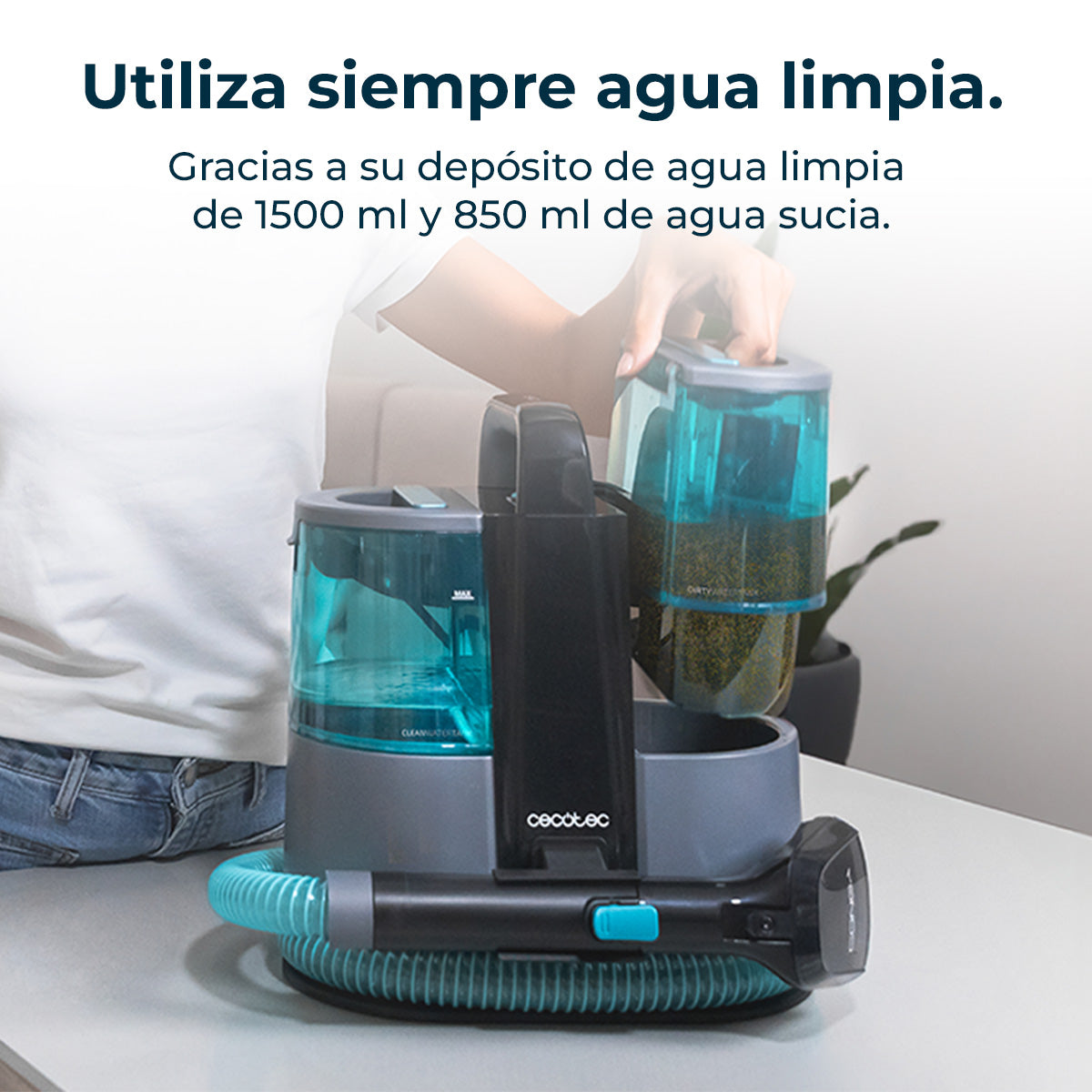 Cecotec Conga 4000 Aspirapolvere Carpet Clean XL Advance 600 W Raggio d'Azione 5 m 3 in 1