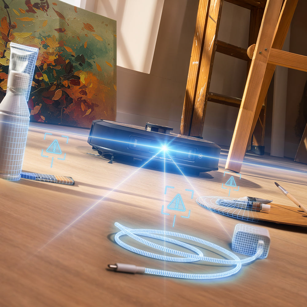 Cecotec Conga Z100 Robot Aspirateur IA Avec LaserEye Et AquaCycle Détection d'Objets Et Nettoyage Professionnel