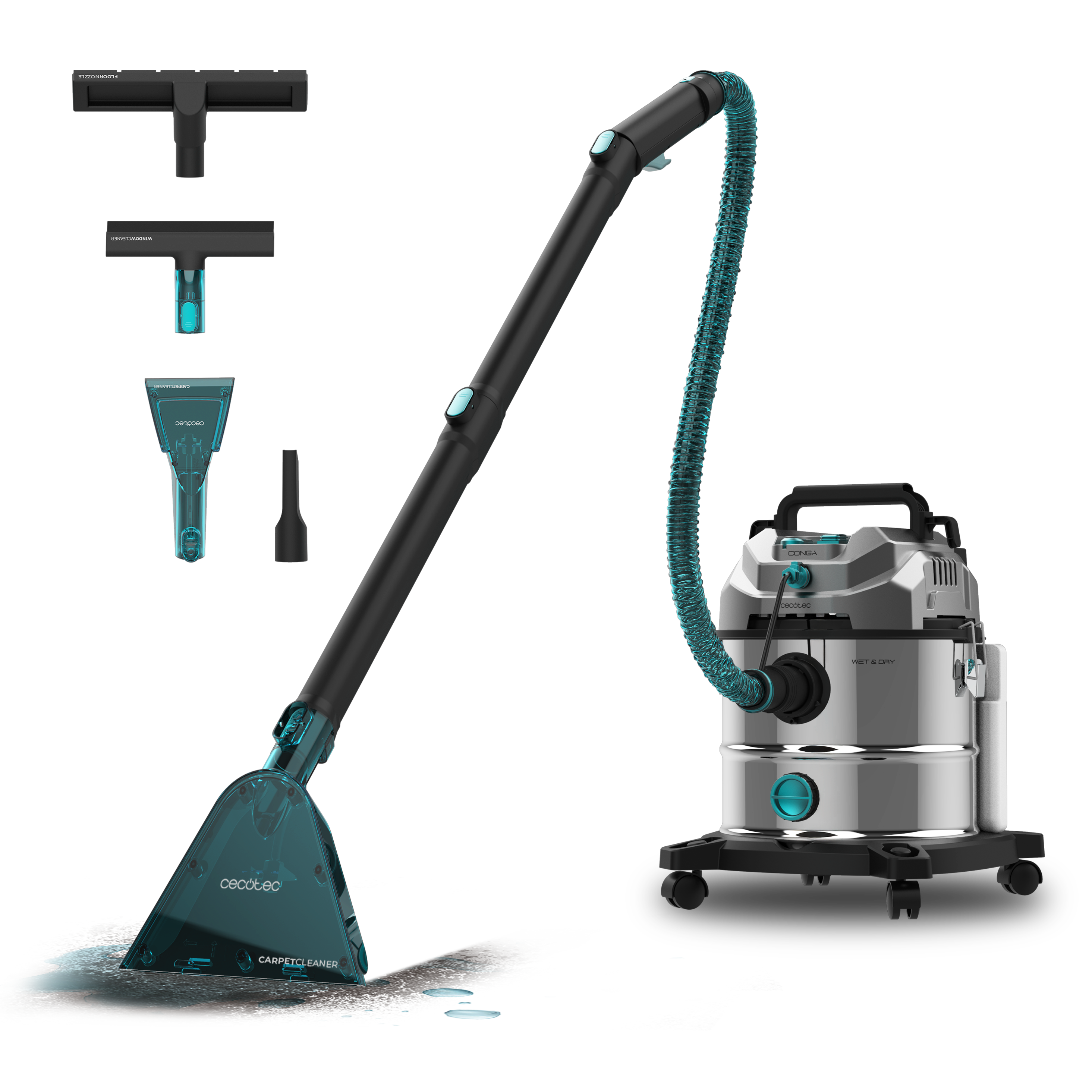 Cecotec Conga CarpetClean 20000 Pro Ultra Polsterreiniger und Nass- und Trockensauger 1600 W 21 kPa