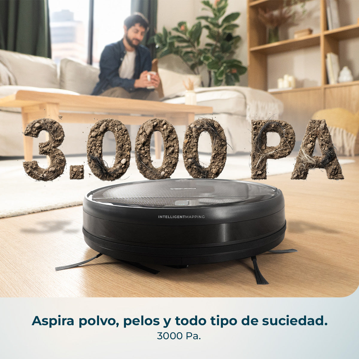 Cecotec Conga M10 Advance Robot Aspirapolvere con Navigazione Giroscopica, 3000 Pa, 150 Minuti
