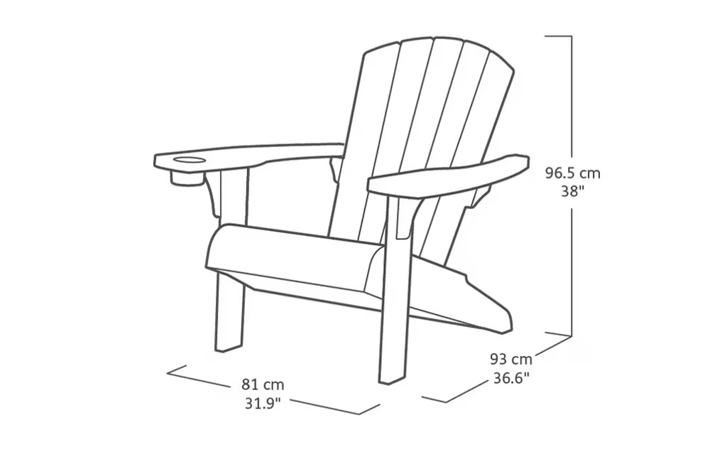 Keter - Cadeira de exterior Alpine Adirondack branca