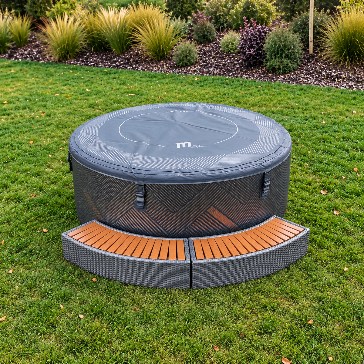 MSpa - Marche en rotin B0303095 marche pour spa effet rotin