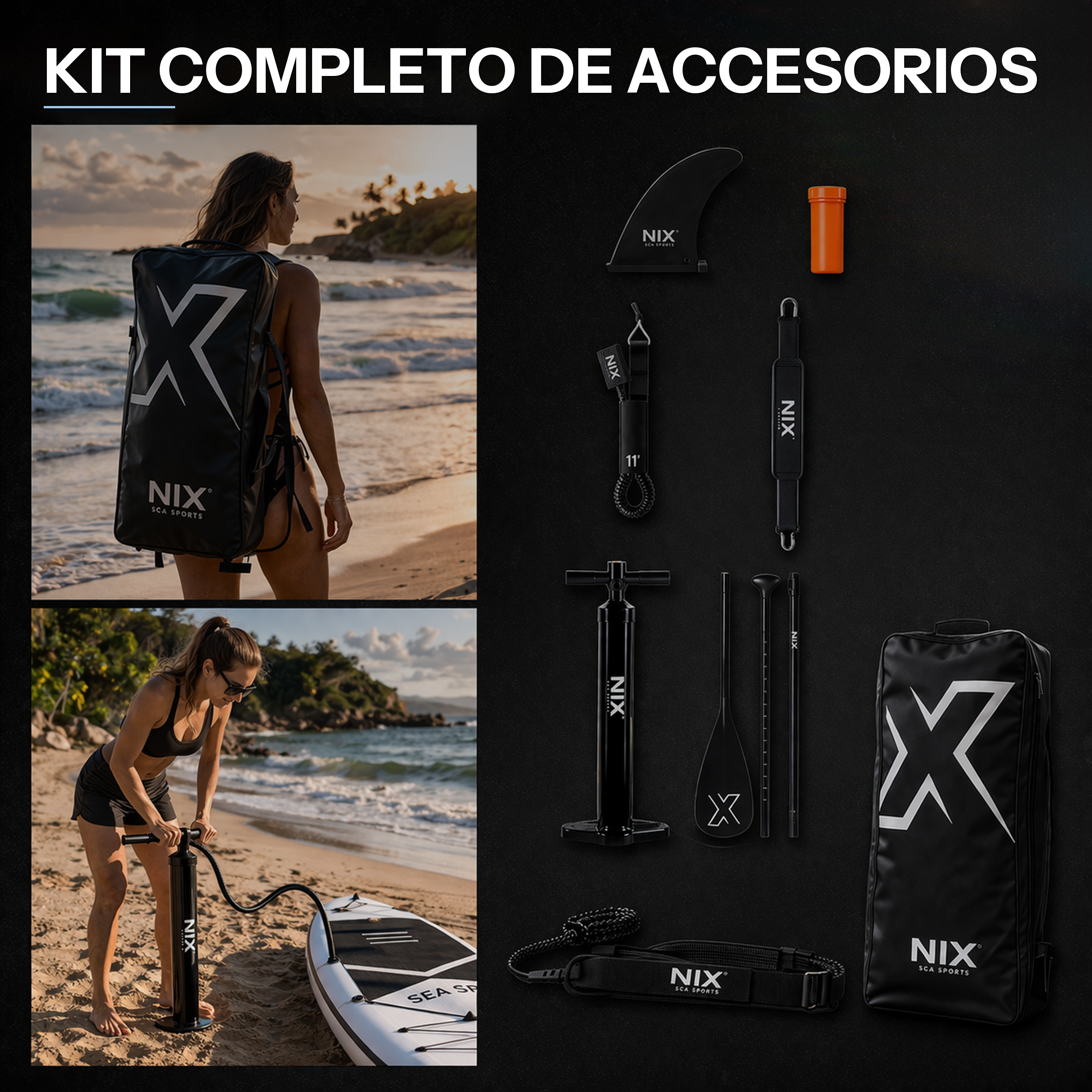 Aufblasbares Stand-Up-Paddle-Board 11" 335 cm türkis