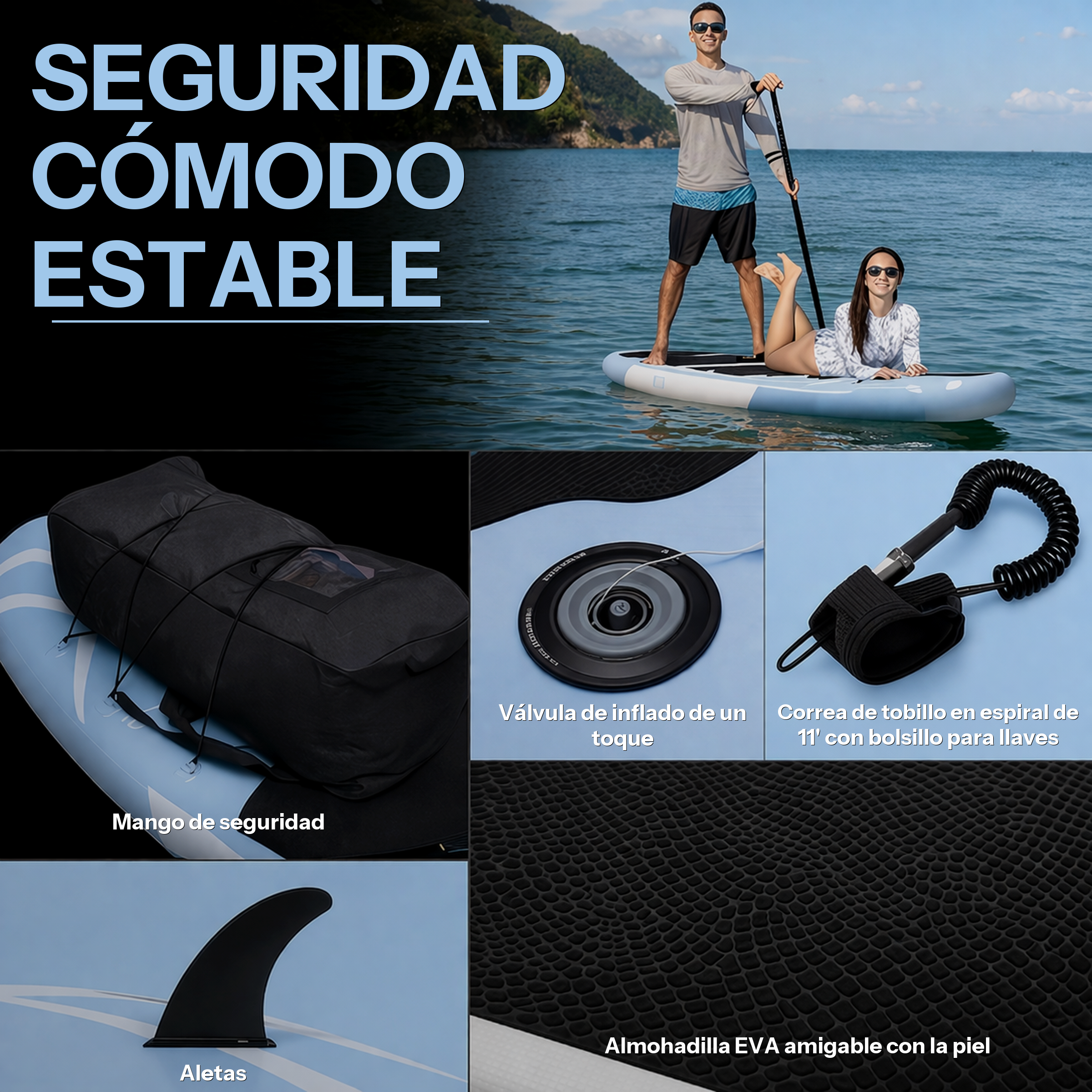 Planche de paddle gonflable 11" 335 cm bleue