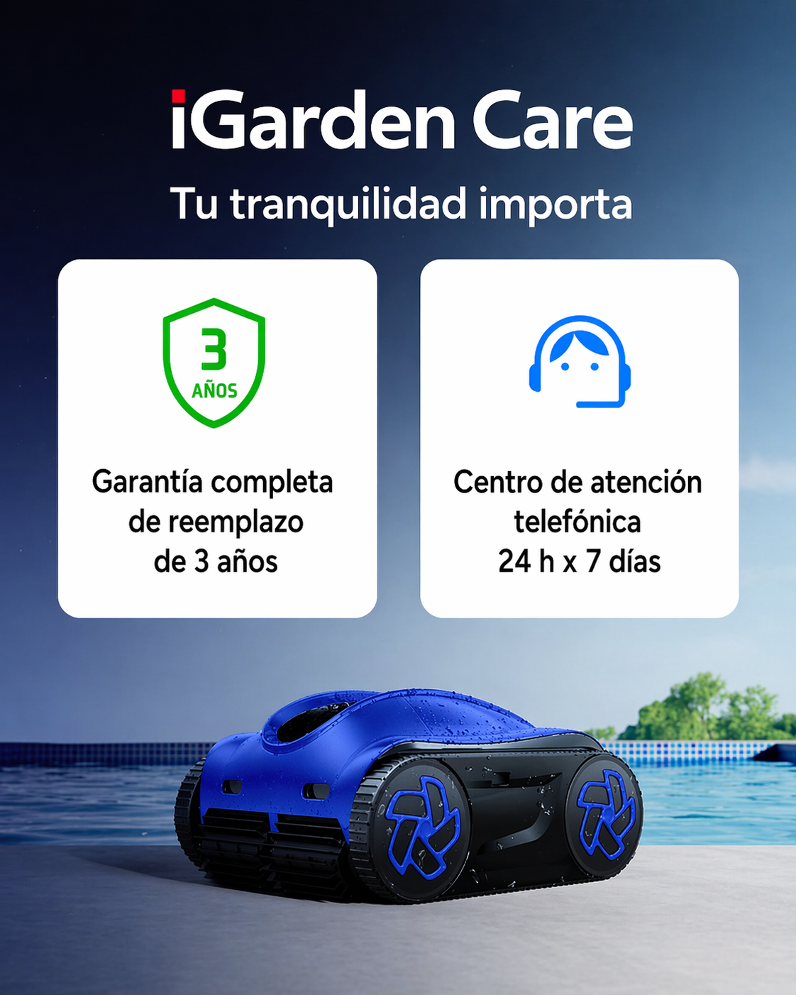 iGarden K60 robô limpa-fundos de piscina automático sem fios