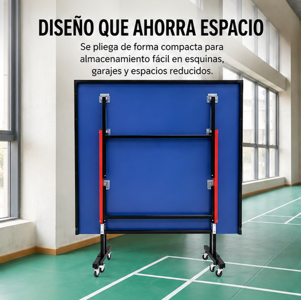 Mesa de pingue-pongue dobrável compacta com rede incluída