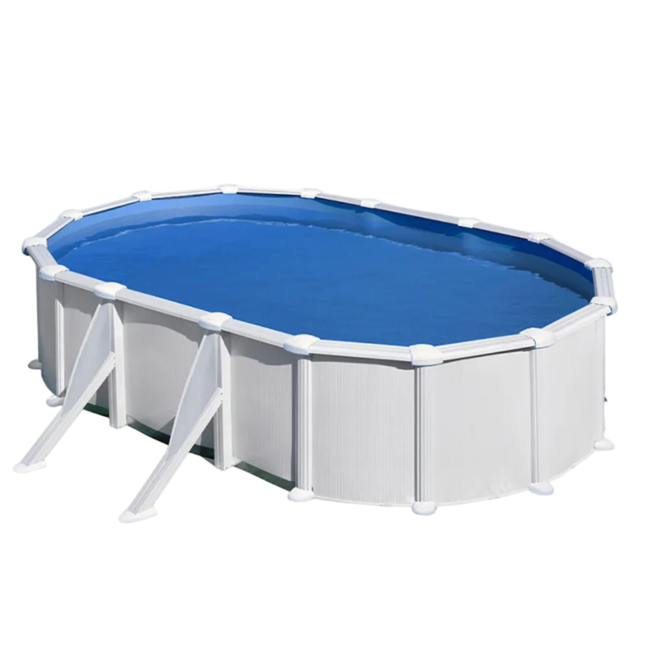 Piscina elevada Gre Wet ovalada chapa blanca depuradora