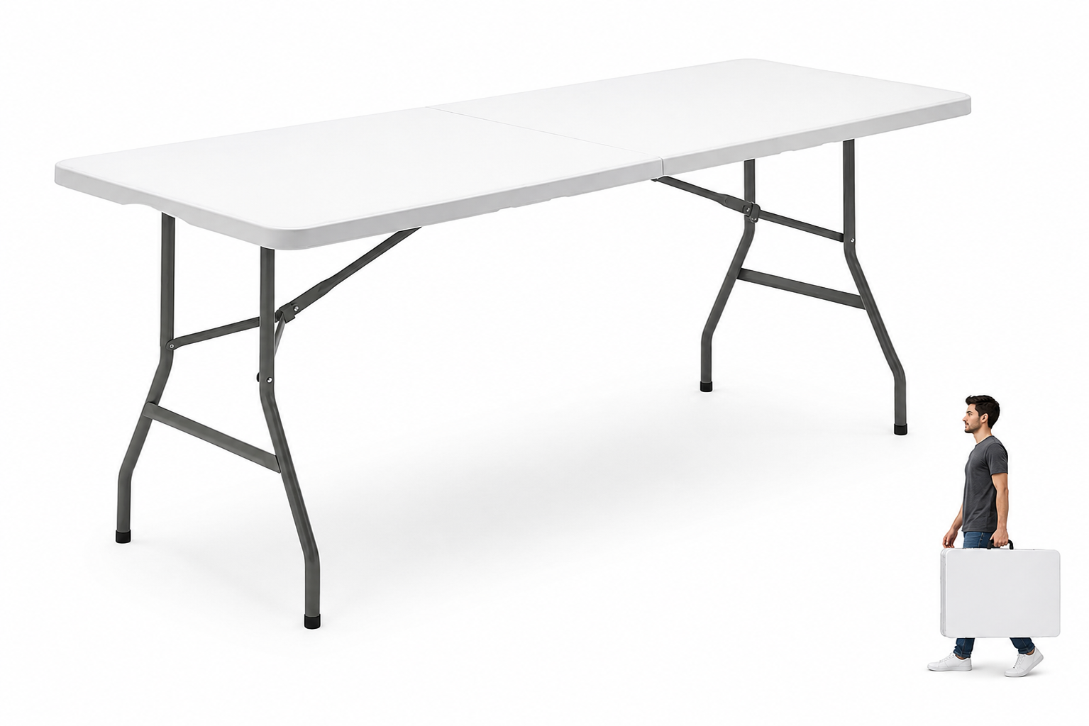 Klappbarer Gartentisch 180x74x74 cm, tragbar, multifunktional