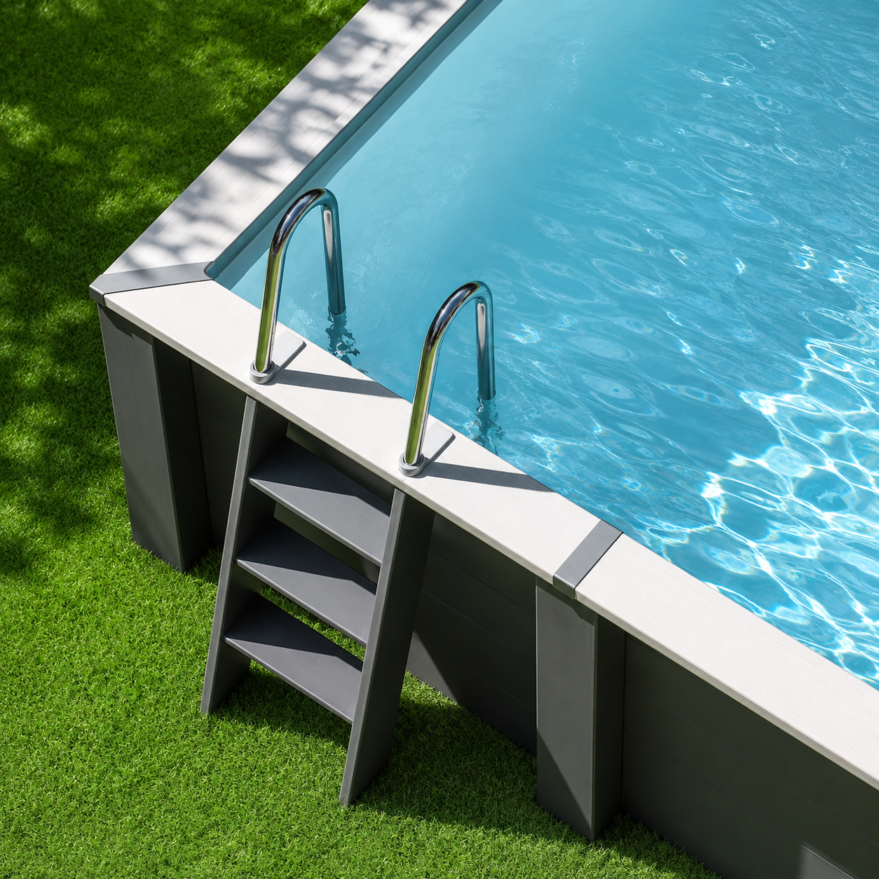 Erhöhtes Gre-Verbundstoff-Schwimmbecken quadratisch KPCOR28T 315 × 315 × 96 cm