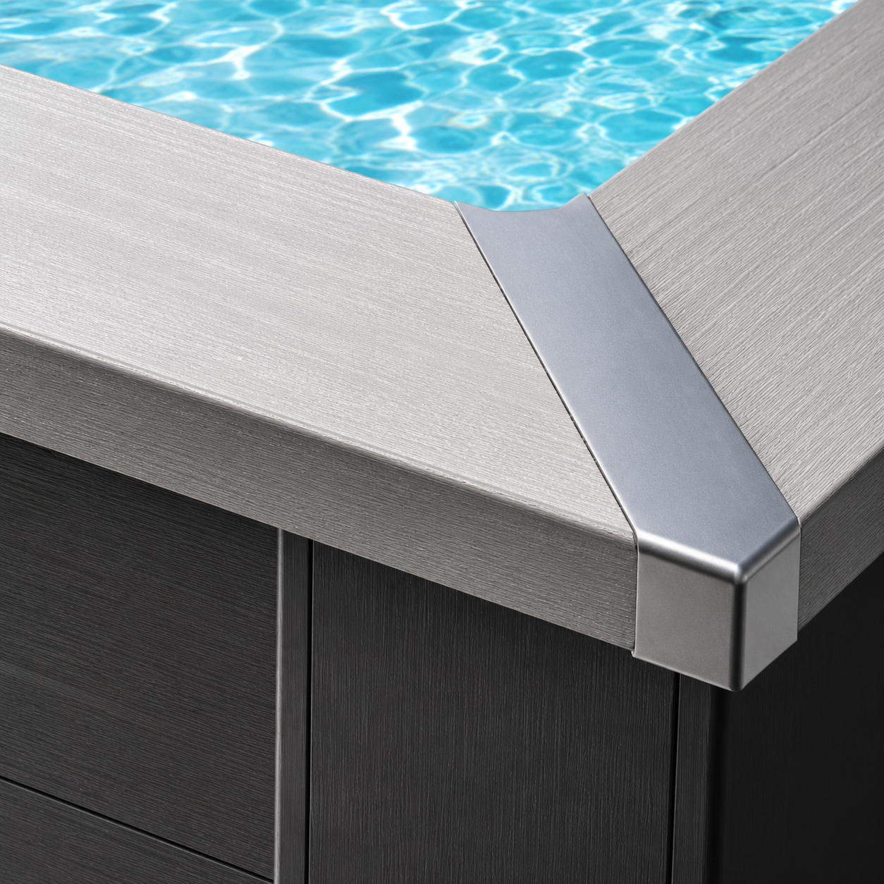 Erhöhtes Gre-Verbundstoff-Schwimmbecken quadratisch KPCOR28T 315 × 315 × 96 cm