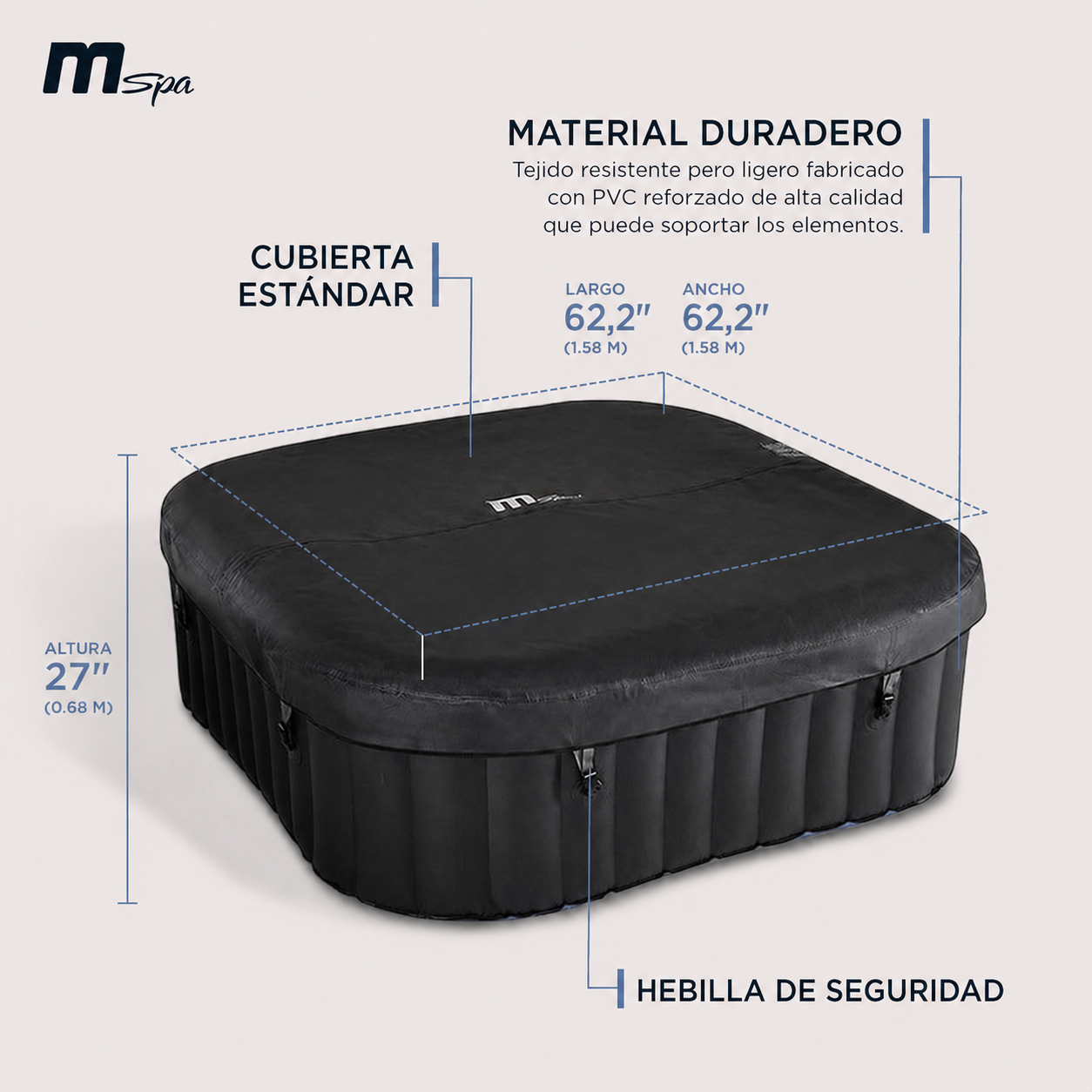MSpa – Spa gonfiabile quadrato Tekapo 4 persone