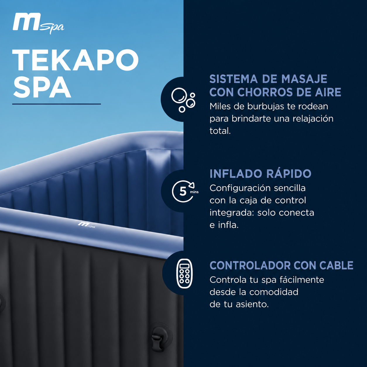 MSpa – Spa gonfiabile quadrato Tekapo 4 persone