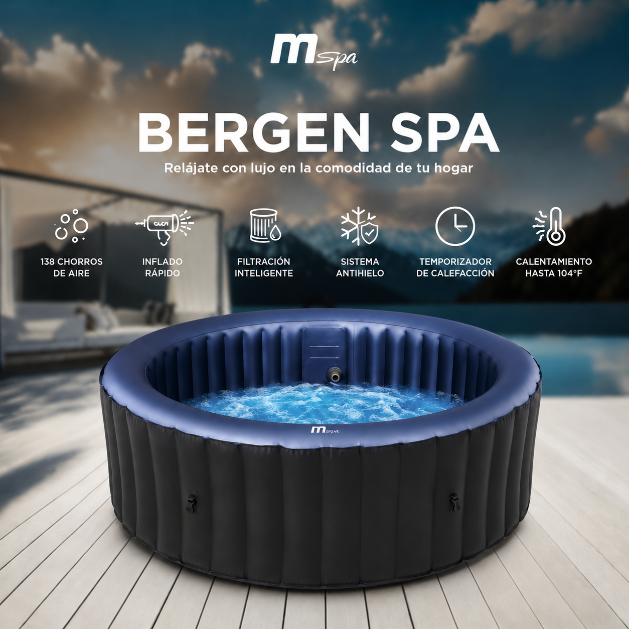 MSpa – Spa hinchable circular Bergen 4–6 personas