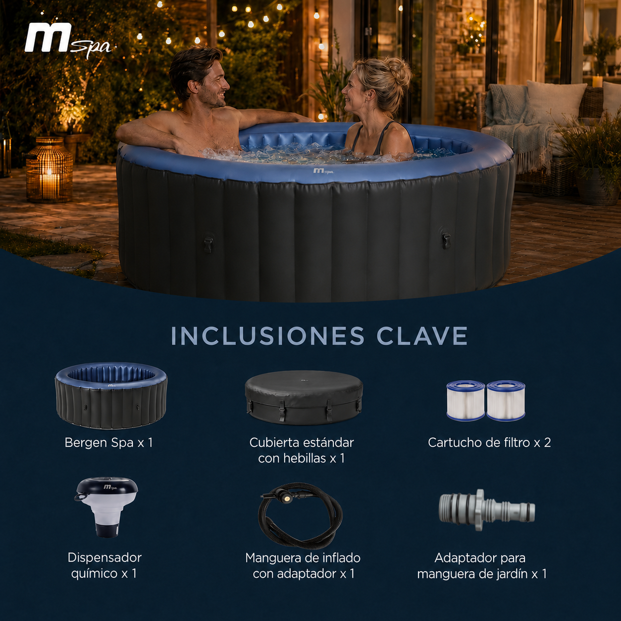 MSpa – Spa hinchable circular Bergen 4–6 personas