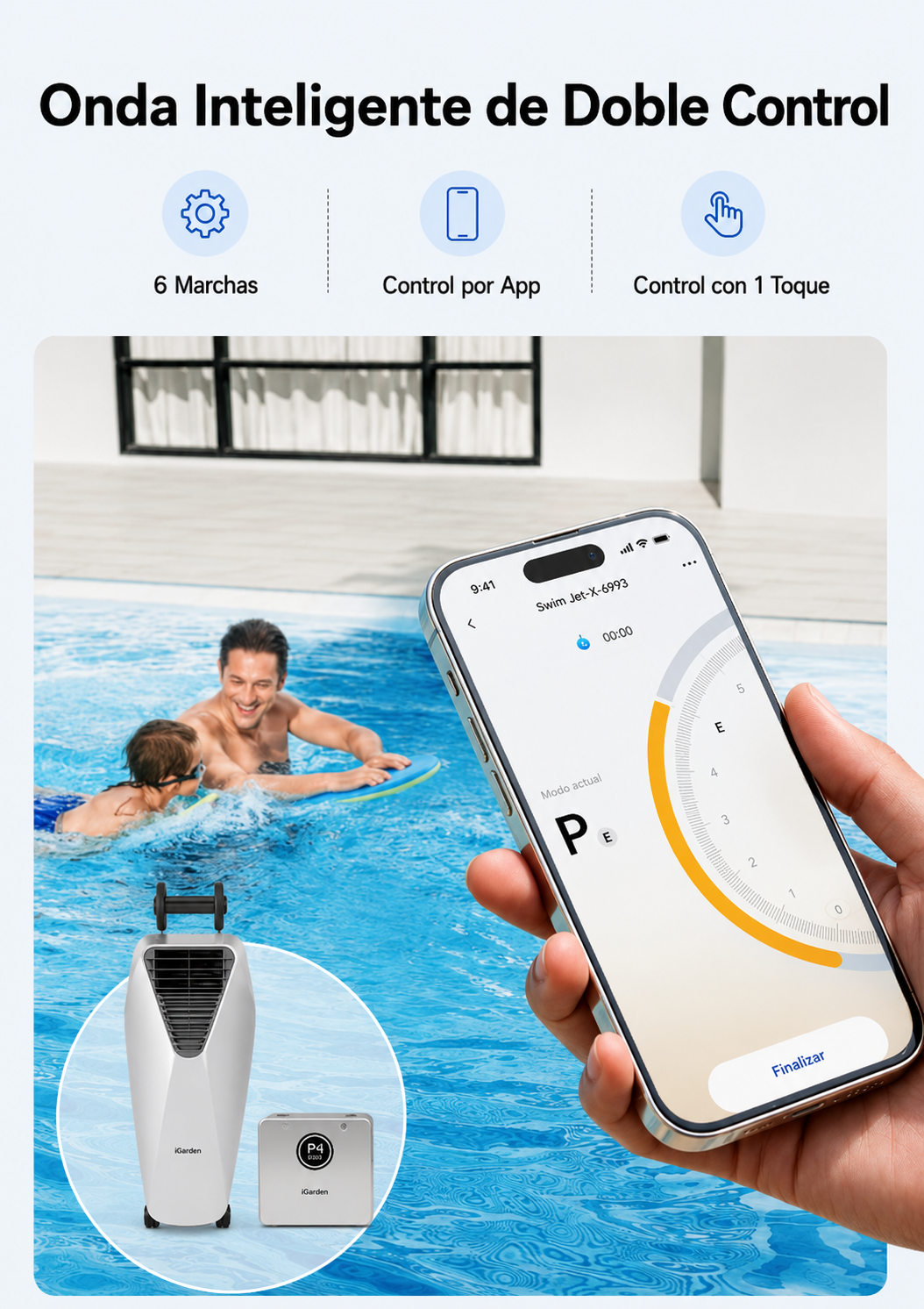 iGarden Swim Jet X Series Máquina de Contracorriente Portátil para Piscina sin Obras