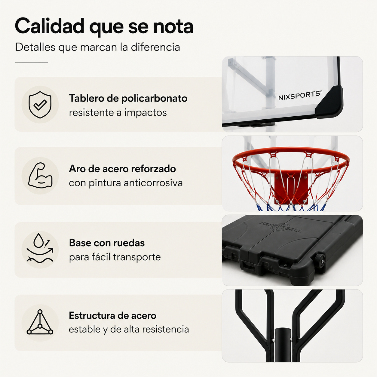 Canestro da Basket Portatile con Altezza Regolabile 2,45-3,05 m