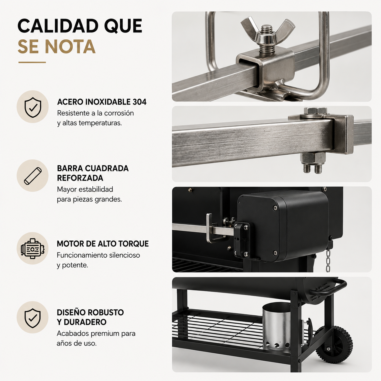 Set Barbecue a Carbone con Girarrosto Motorizzato 360°