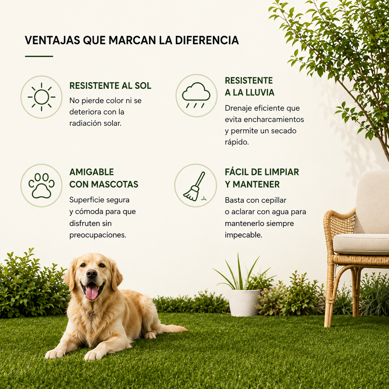 Lorvik Premium Rollo Césped Artificial 30 mm — 2×10 m (20 m²) para Jardín y Zona de Descanso