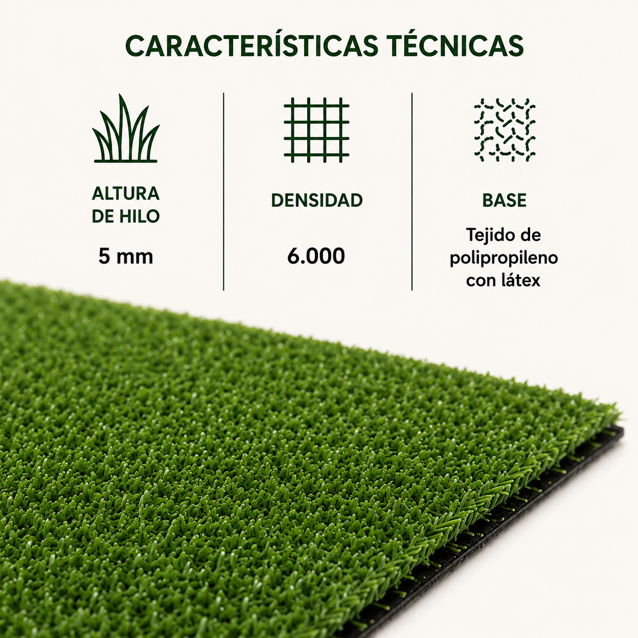 Nix Garden - Rotolo Prato Sintetico 5 mm dimensione 2x5 m (10 m²)