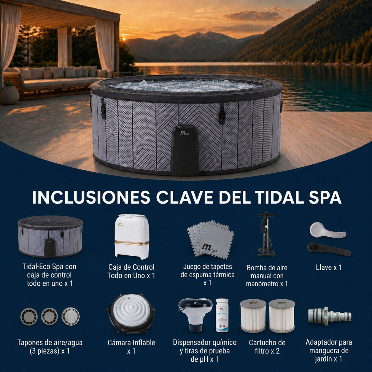 MSpa Spa gonfiabile semirigida circolare Tidal 4–6 persone