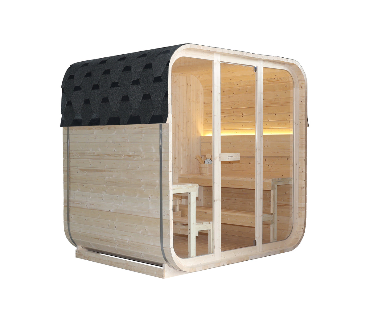 Sauna Exterior Cubo Panorámica Jardín 4-6 Personas