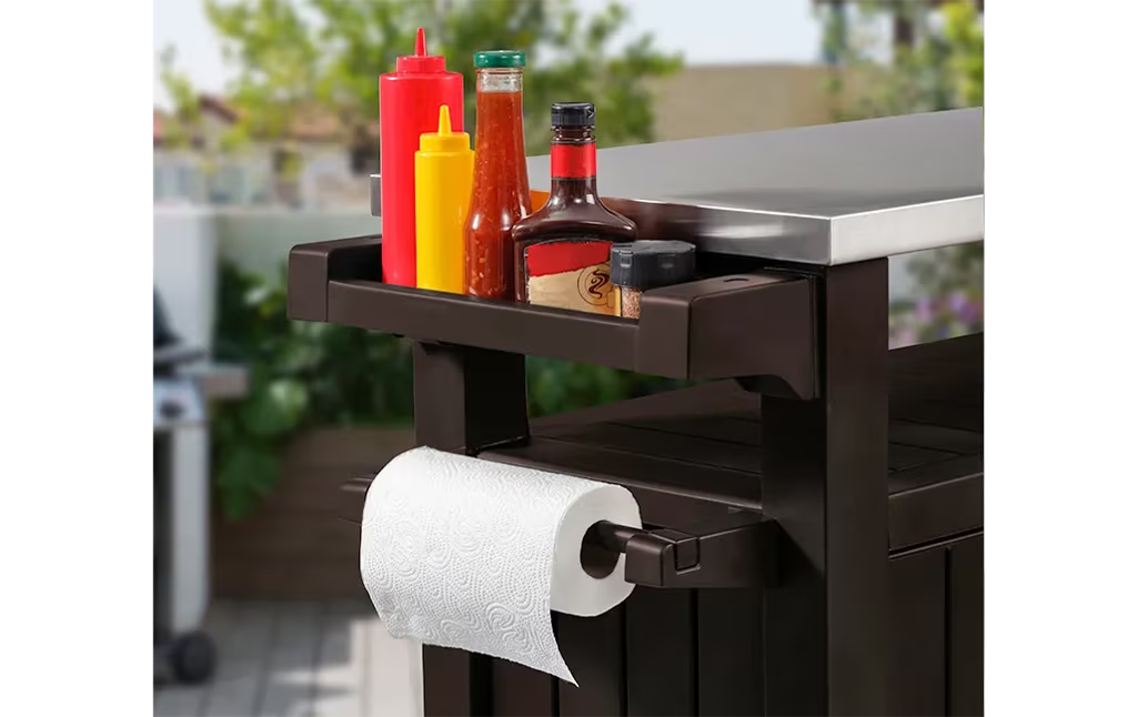 Keter - Meuble barbecue extérieur grand marron