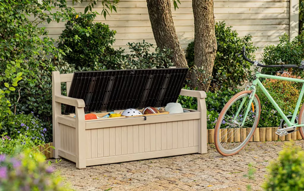 Keter - Gartenbank Aufbewahrungsbox Eden Garden Bench braun/beige