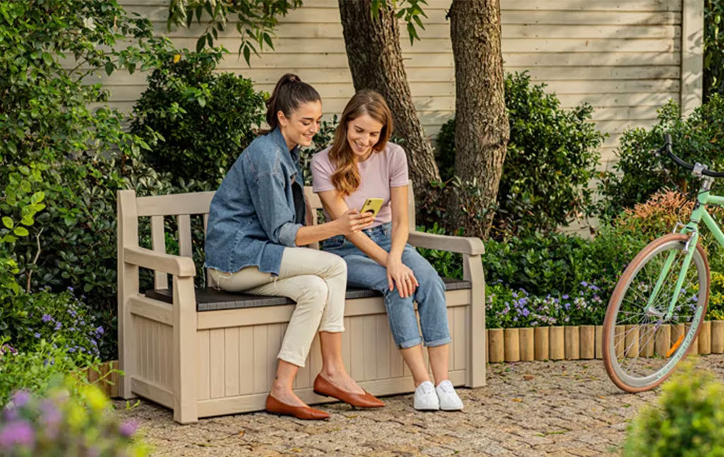 Keter - Gartenbank Aufbewahrungsbox Eden Garden Bench braun/beige