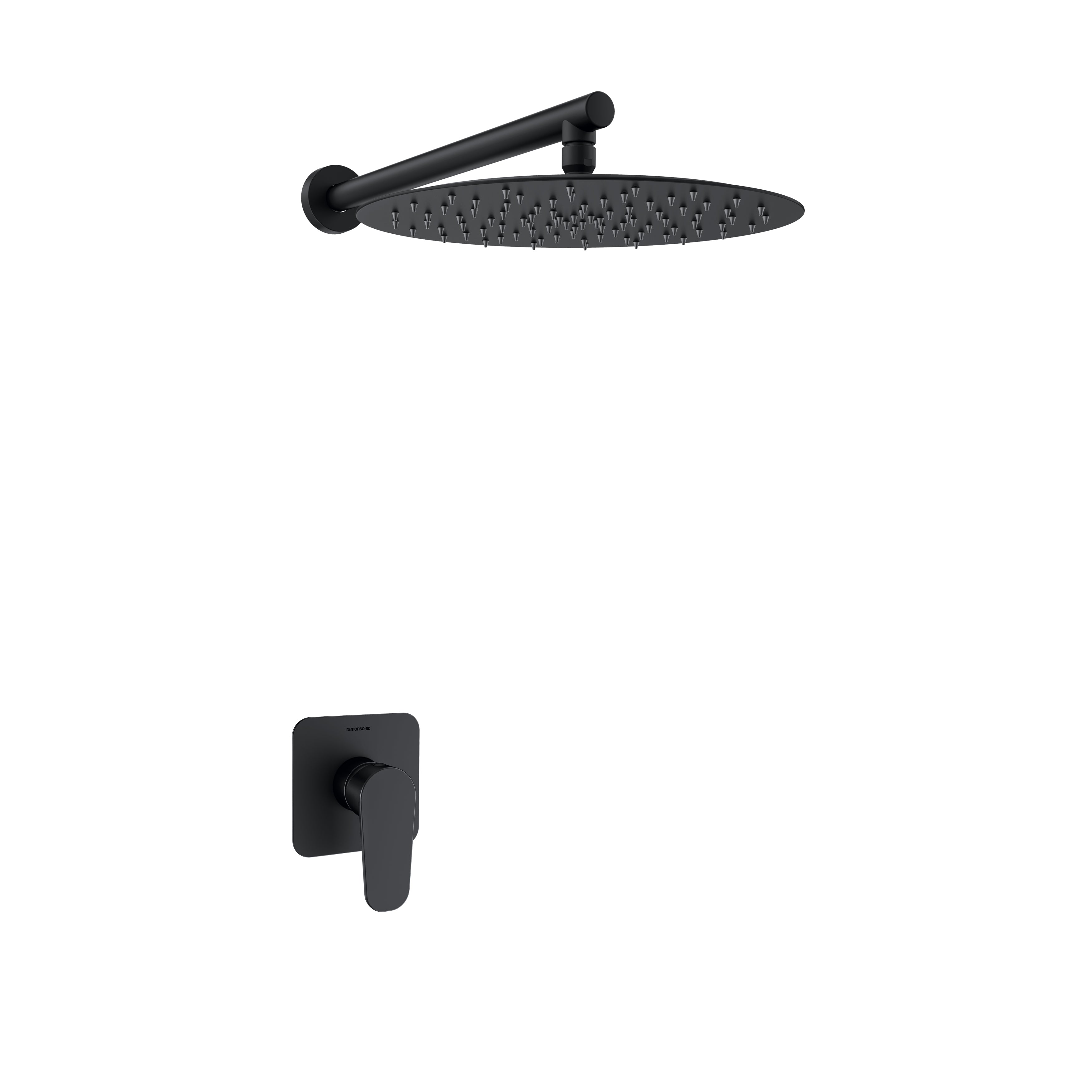 Ramon Soler - Ensemble de douche encastré thermostatique 1 voie Alexia noir mat