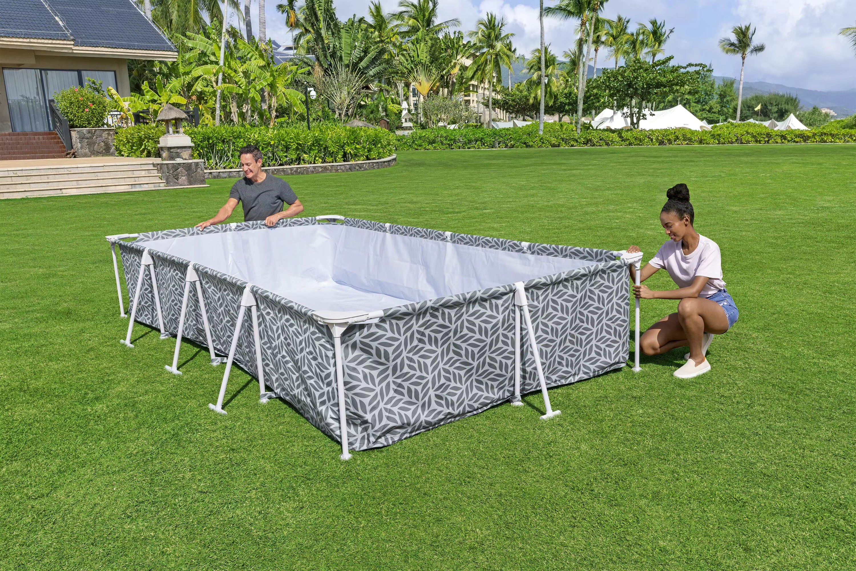 Bestway - piscina fuori terra rettangolare Steel Pro